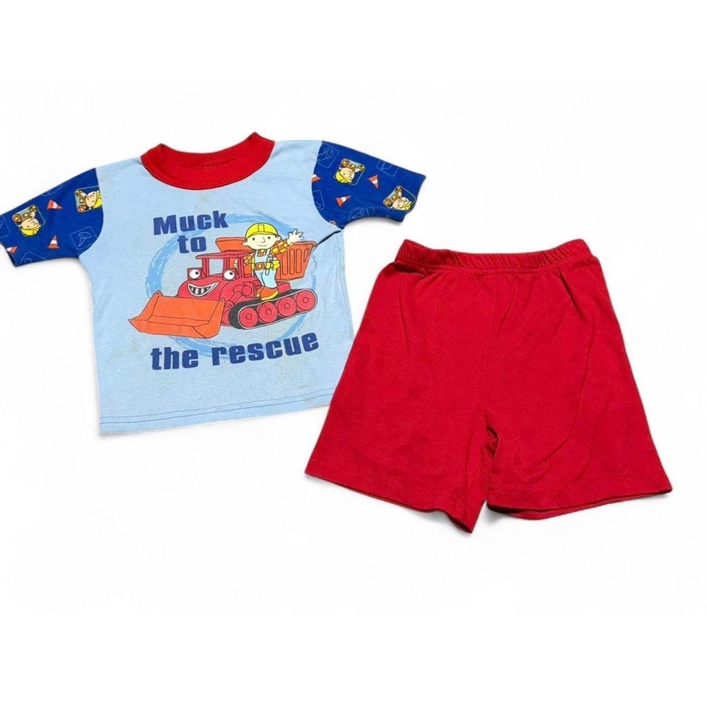 Vintage 2001 Bob the Builder Boys Size 4 Shirt Shorts Set Muck to the Rescue
